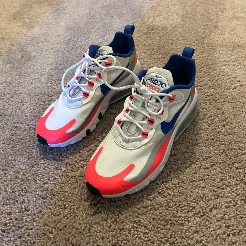 Nike Air Max 270 React White Racer Blue Women’s Size 8 Shoes
